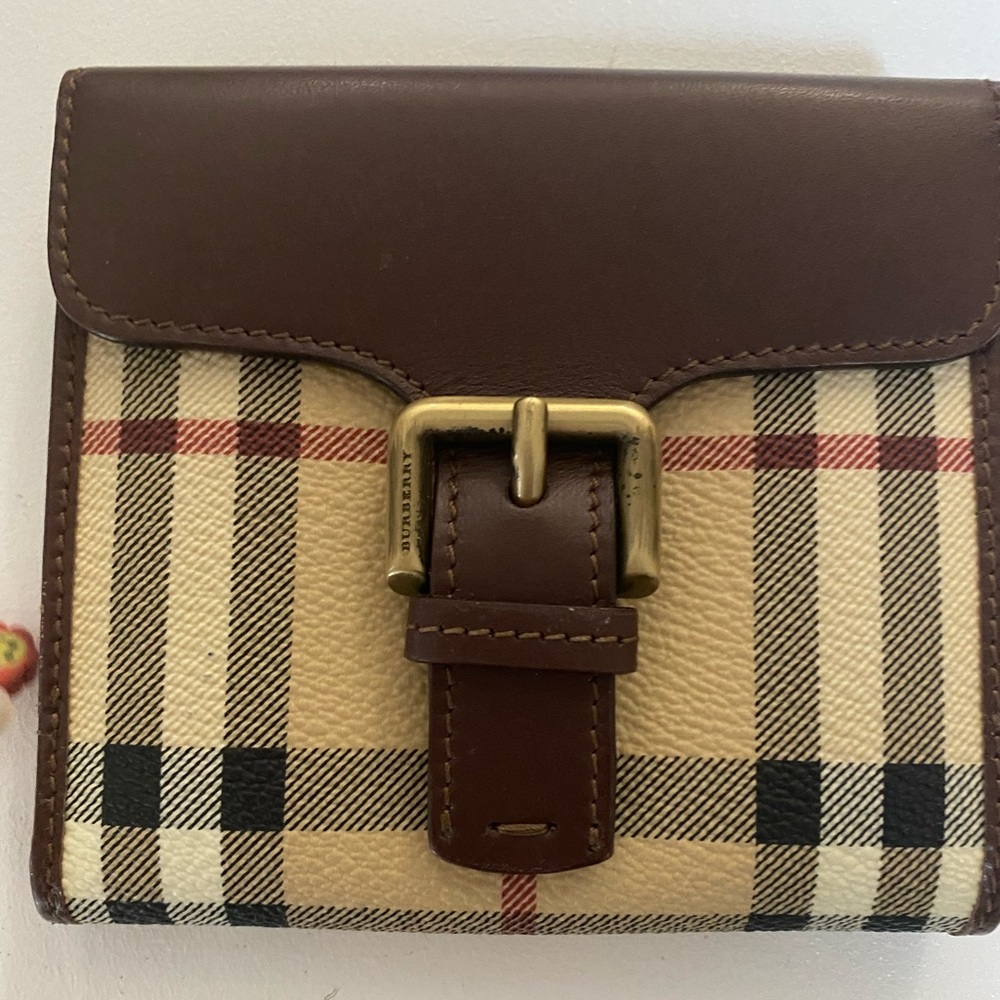Vintage BURBERRY Haymarket Check Pattern Printed Wallet